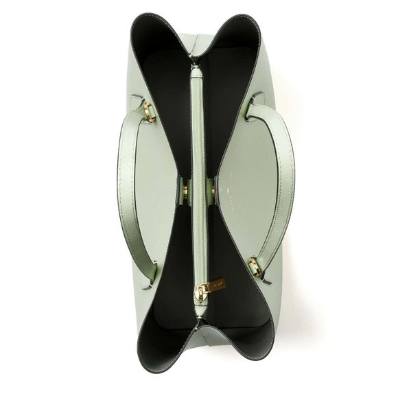 New Kate Spade Harper Satchel Grain Leather Light Olive - Picture 2 of 5